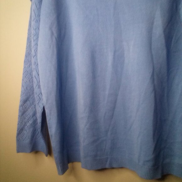 Southern Lady Sweater Pullover M Long Sleeve Cowl Neck Blue - Picture 3 of 16